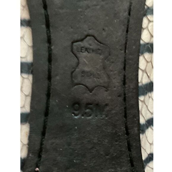 Tory Burch Cream w Navy Stripes Ballet Flats 9.5 - Picture 9 of 10